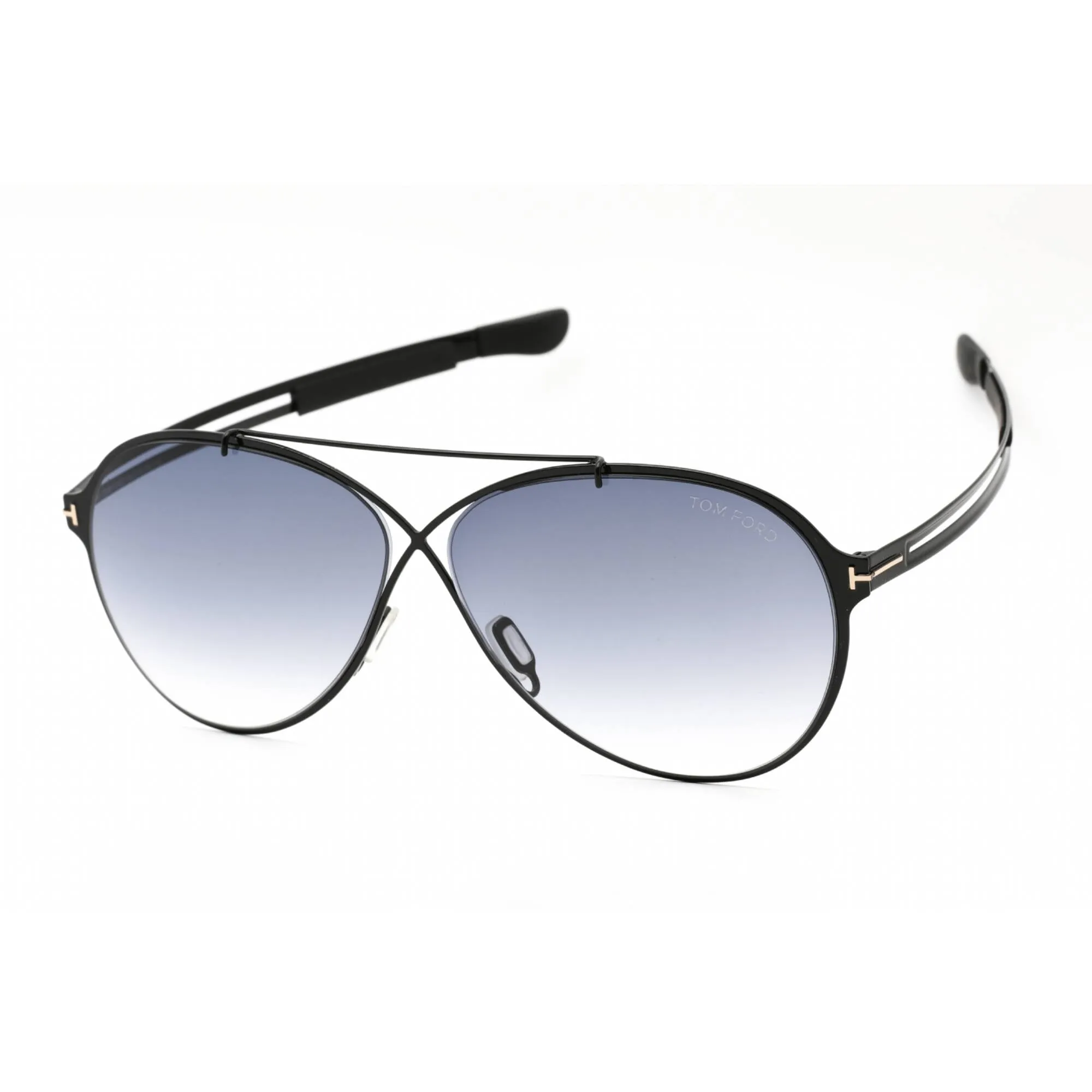 Tom Ford Men's Sunglasses - Shiny Black Metal Aviator Full Rim Frame | FT0828 01B