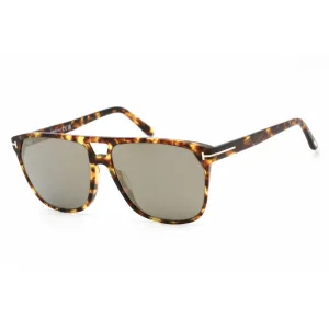 Tom Ford Men's Sunglasses - Shiny Vintage Havana Plastic Pilot Frame | FT0679 56C