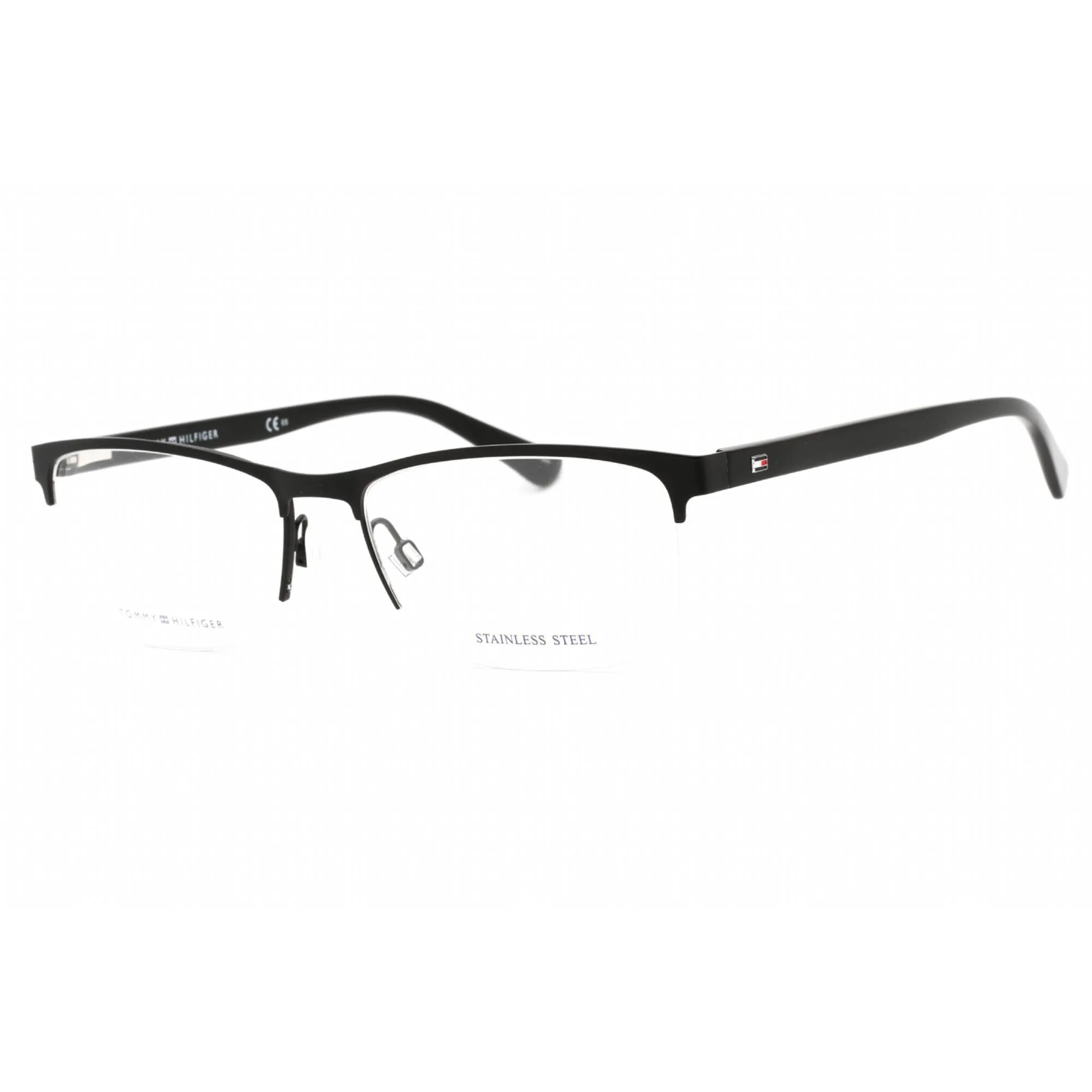 Tommy Hilfiger Men's Eyeglasses - Matte Black Rectangular Frame | Th 1528 0003 00