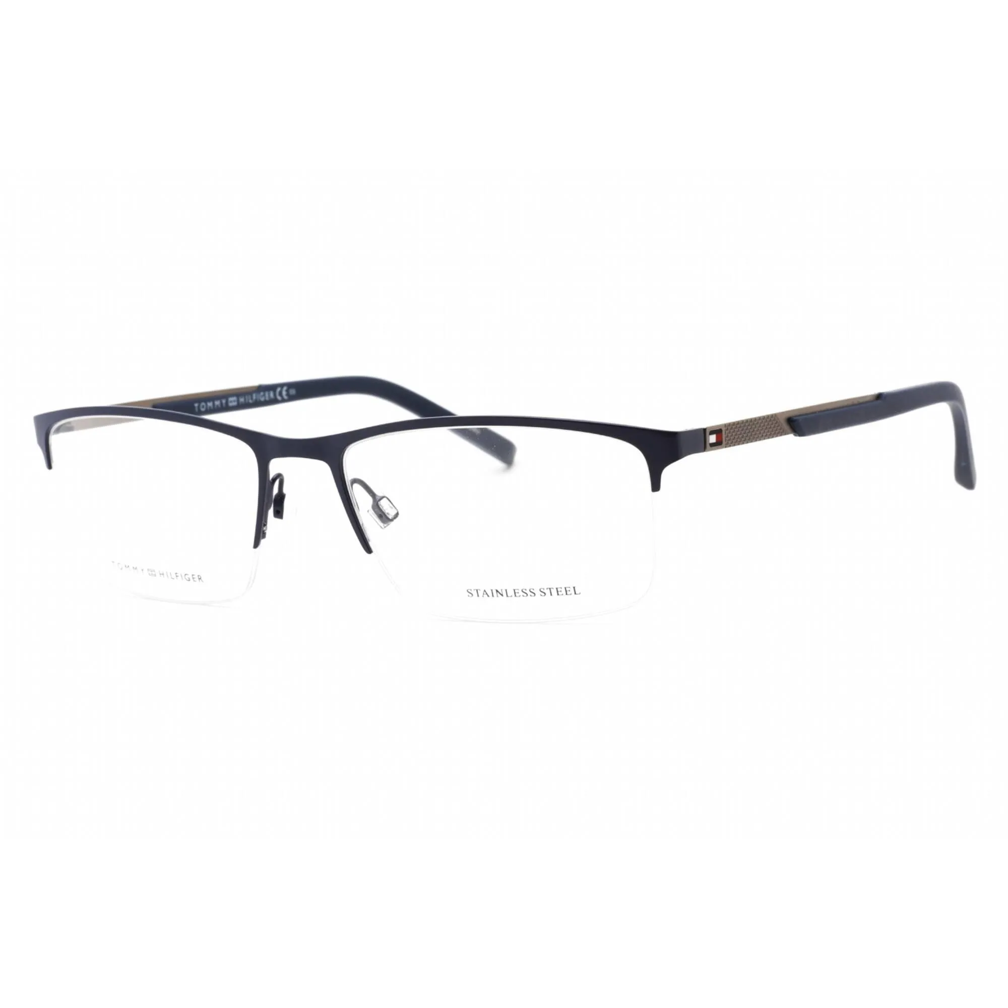 Tommy Hilfiger Men's Eyeglasses - Matte Blue Ruthenium Half Rim | TH 1692 0KU0 00