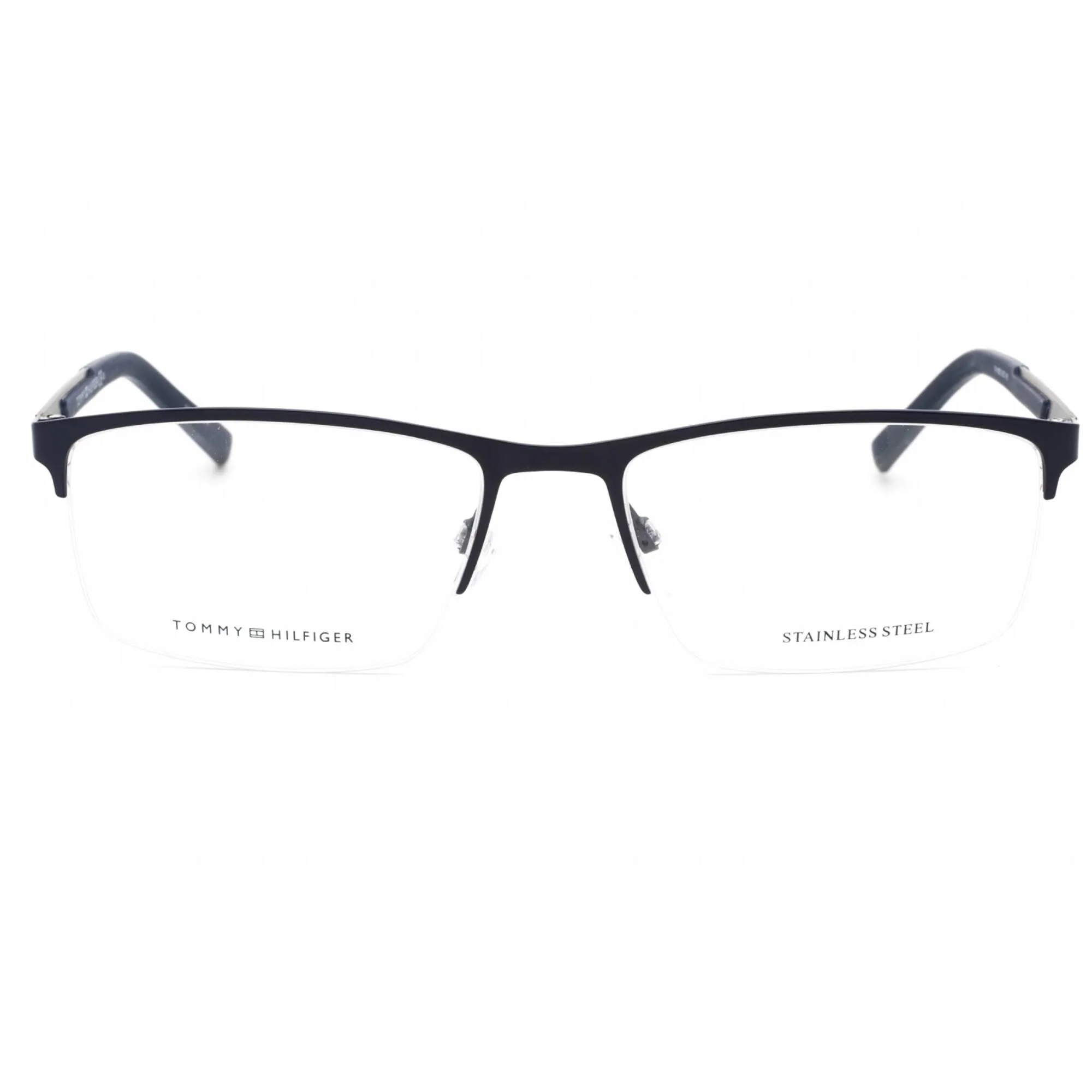 Tommy Hilfiger Men's Eyeglasses - Matte Blue Ruthenium Half Rim | TH 1692 0KU0 00