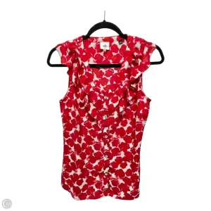 Top Sleeveless By Cabi In Red & White, Size: Xs
