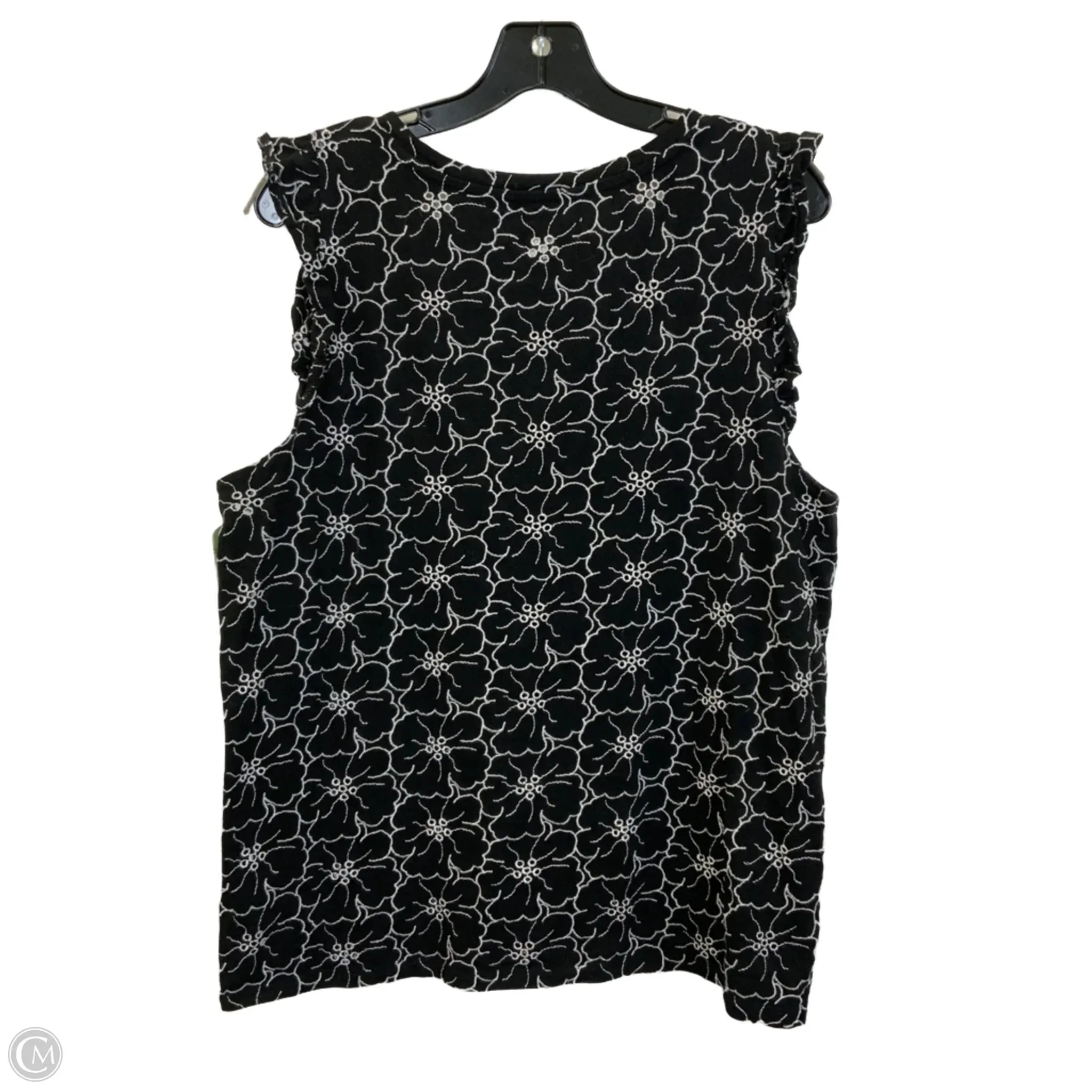 Top Sleeveless By Loft In Black & White, Size: Xl