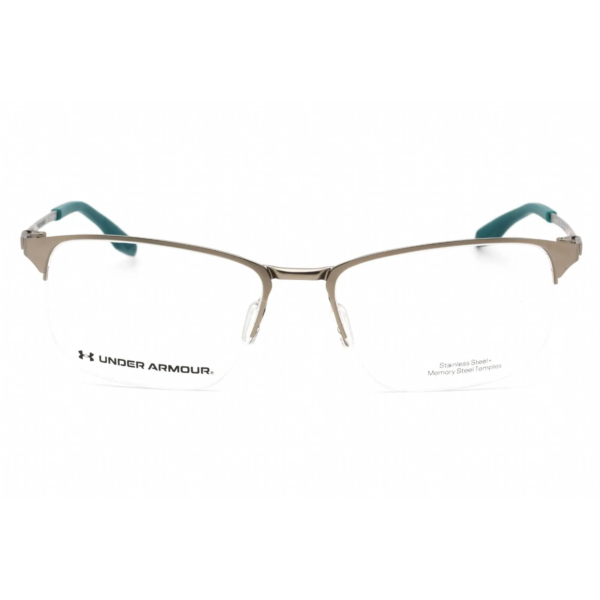 Under Armour Men's Eyeglasses - Matte Ruthenium Teal Half Rim | UA 5047/G 0Z0G 00