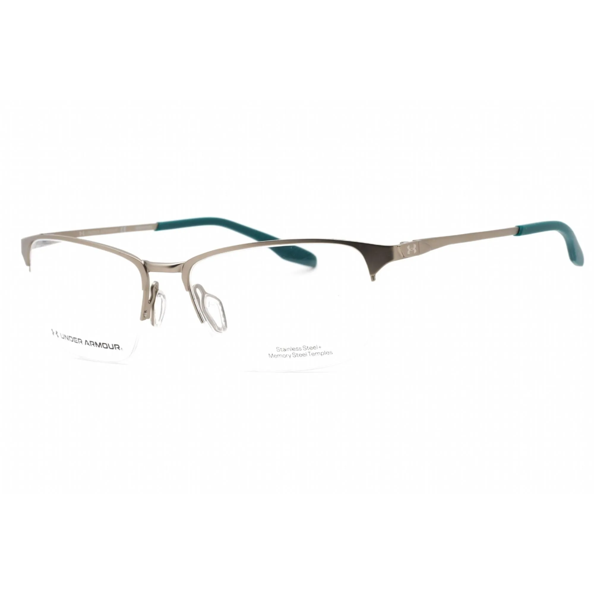 Under Armour Men's Eyeglasses - Matte Ruthenium Teal Half Rim | UA 5047/G 0Z0G 00