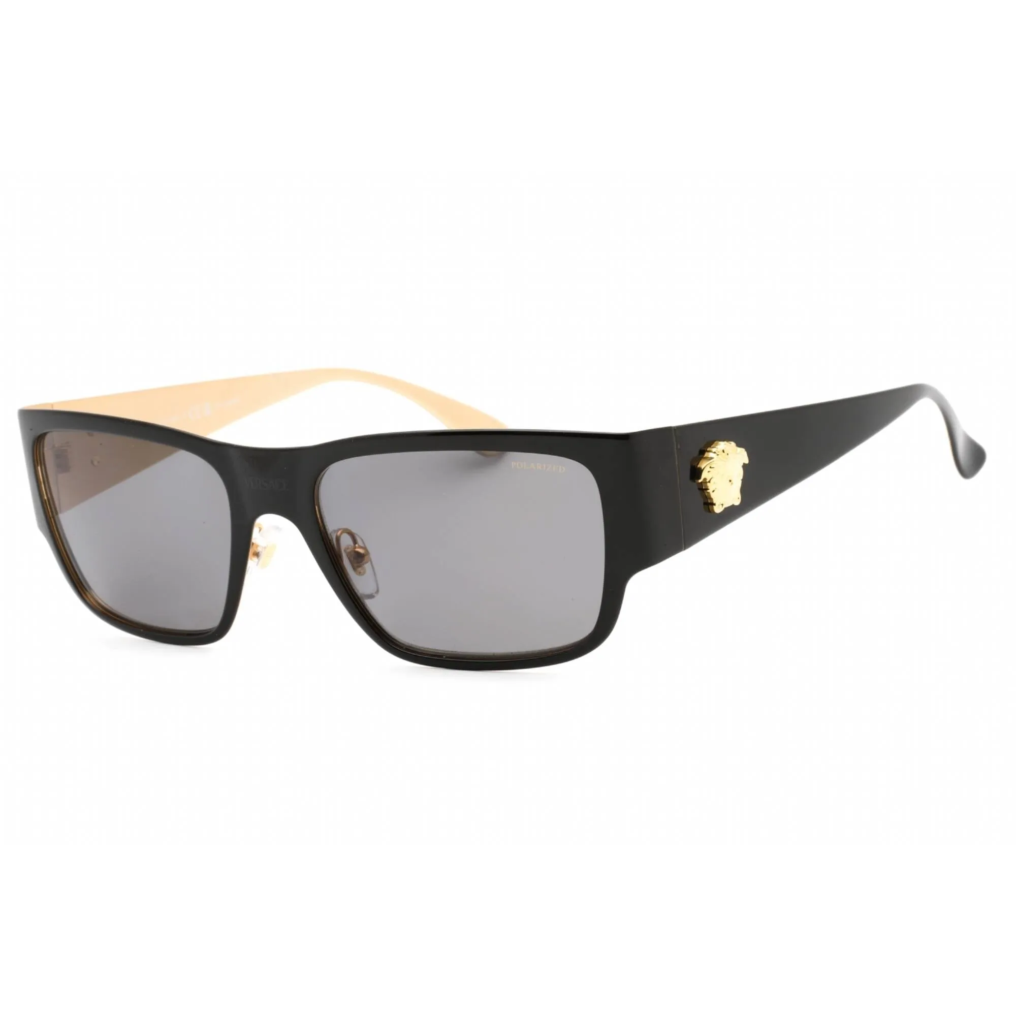Versace Men's Sunglasses - Black Rectangular Frame Dark Grey Lens | 0VE2262 143381