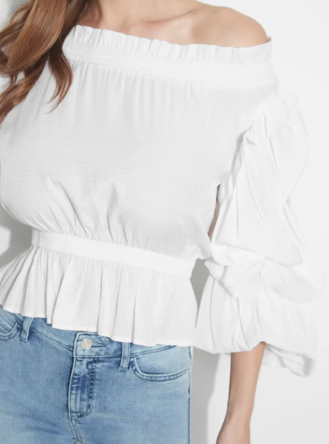 White Celestina Off Shoulder Top