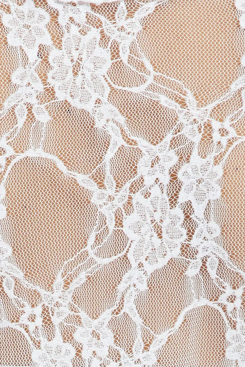 White Lace Top Long Sleeve