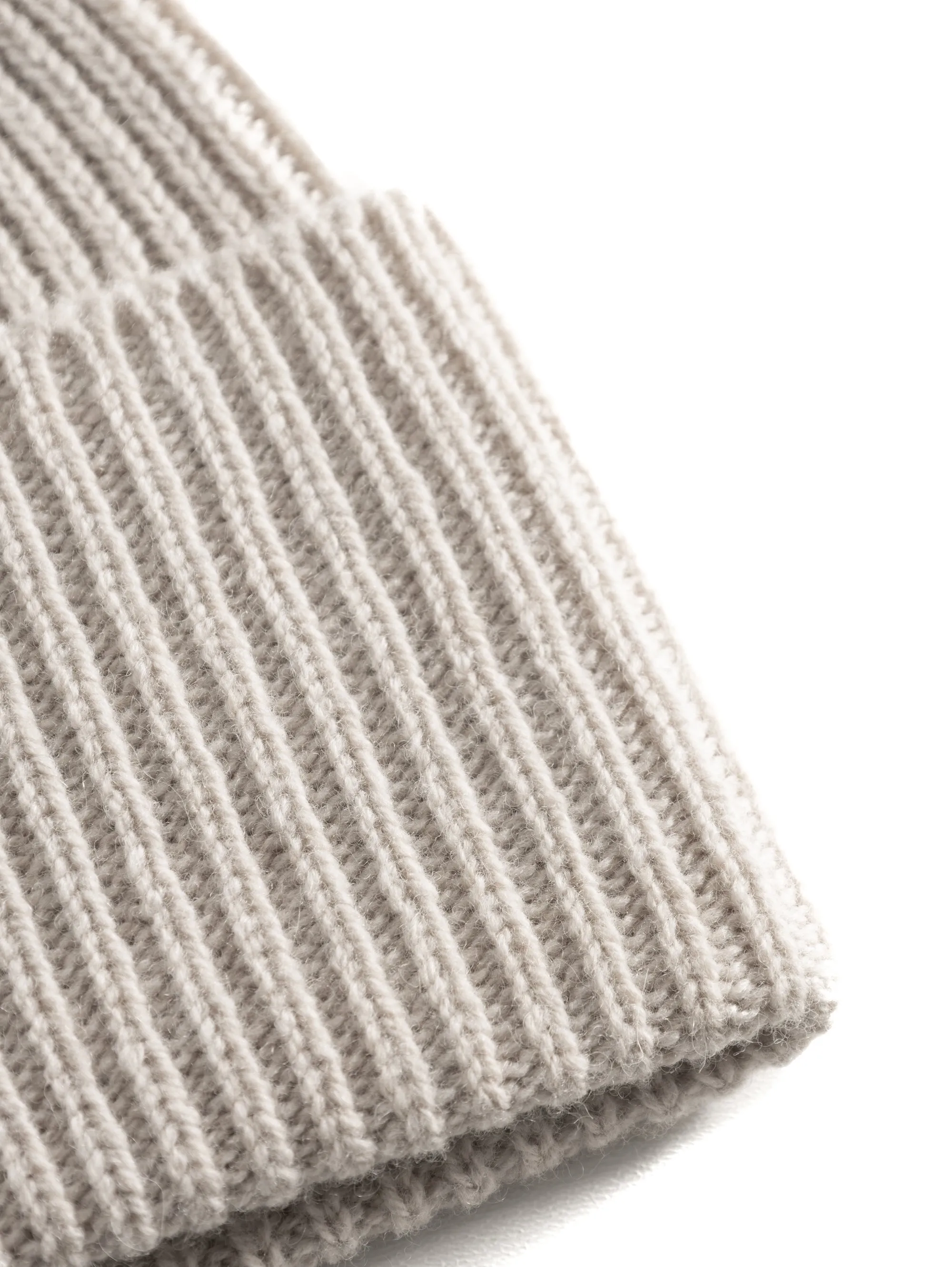 Wool Ribbed Beanie Flour