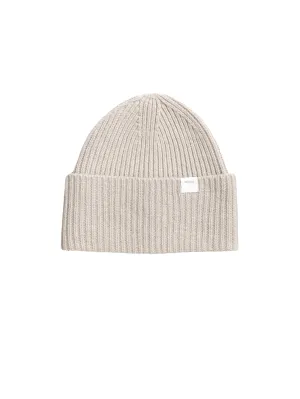 Wool Ribbed Beanie Flour